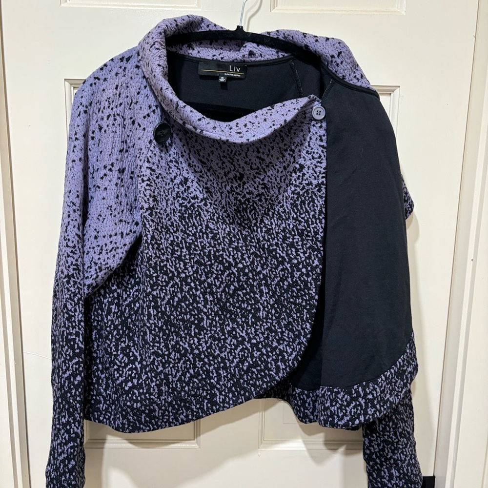 Habitat Cozy Purple and Black Cowl jacket. NEW.